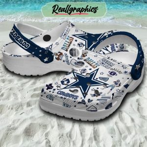 nfl dallas cowboys white blue design crocs, cowboys football gear