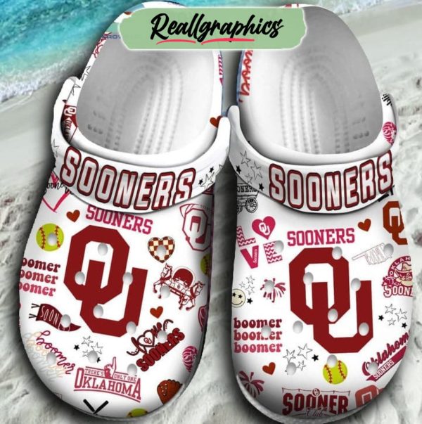 oklahoma sooners 2023 champions white design crocs, oklahoma sooners shoes