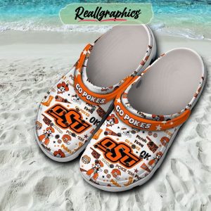 oklahoma state cowboys go pokes pistols firing 3d printed classic crocs, oklahoma state cowboys footwear