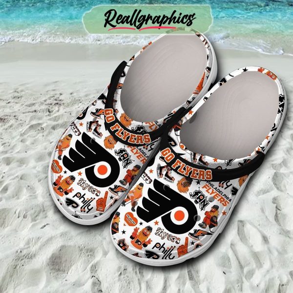 philadelphia flyers go flyers 3d printed classic crocs, philadelphia flyers merchandise