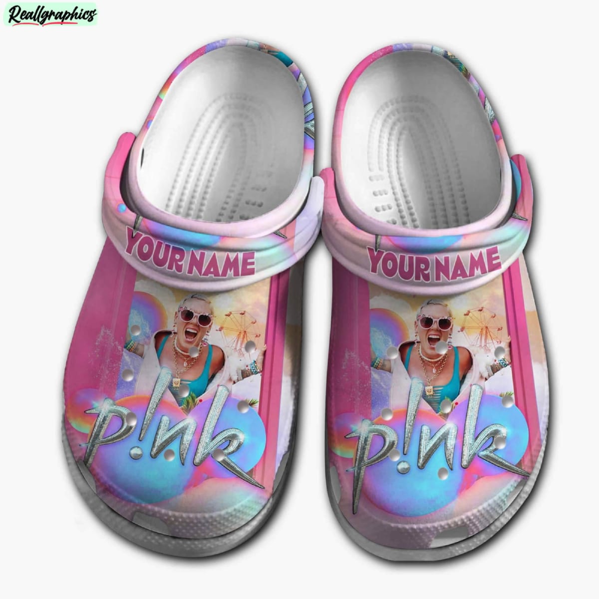 pink singer music custom printed crocs unisex