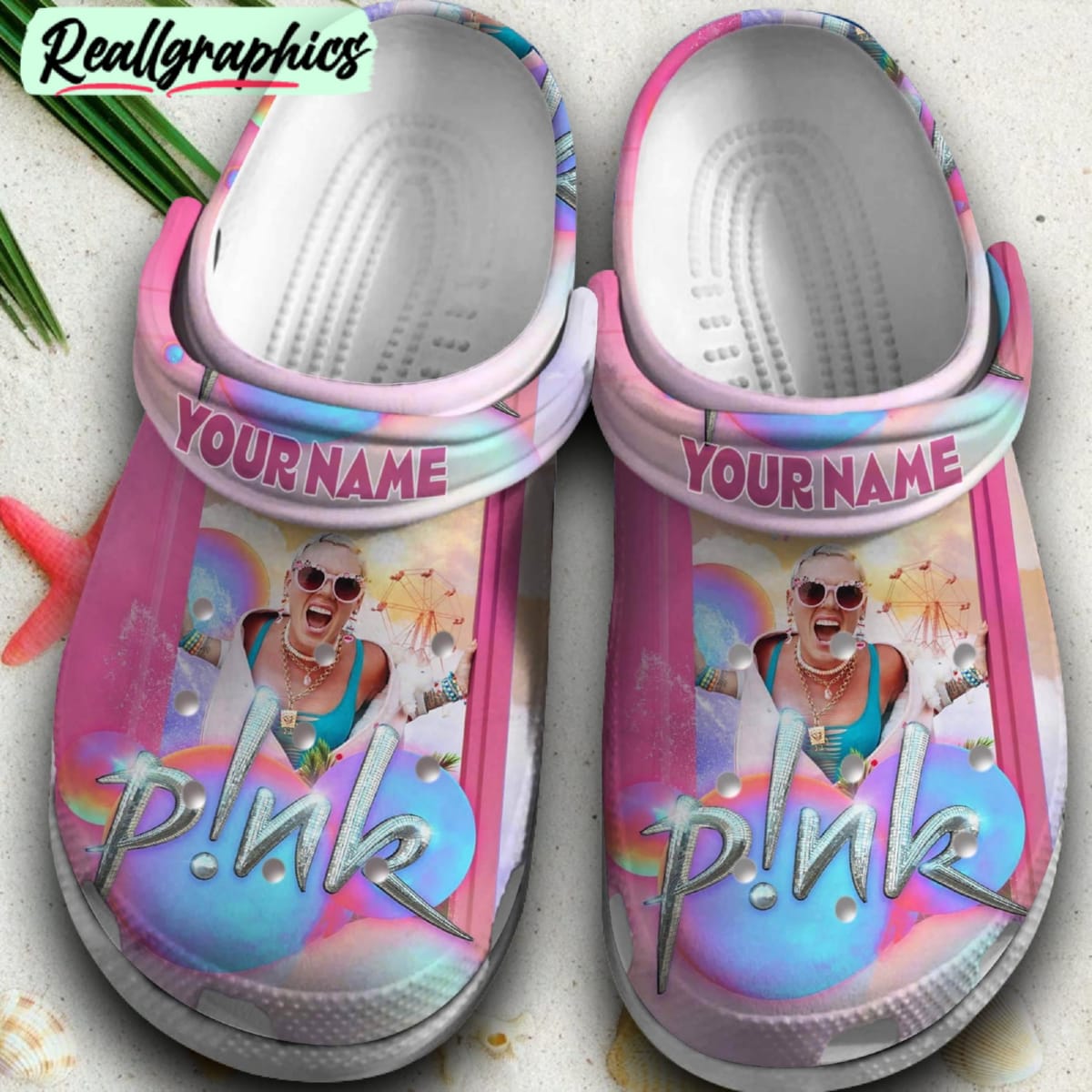 pink singer music custom printed crocs unisex