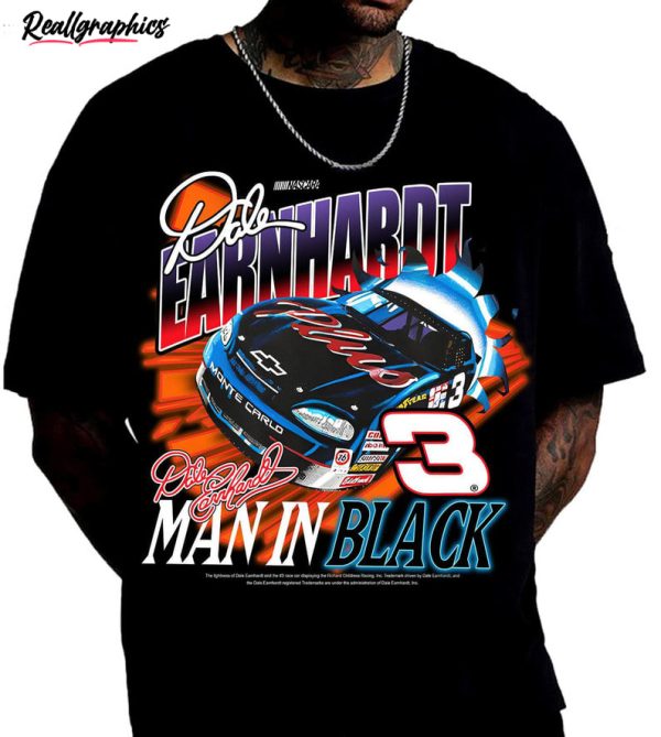 retro dale earnhardt nascar racing shirt, man is black unisex t shirt short sleeve