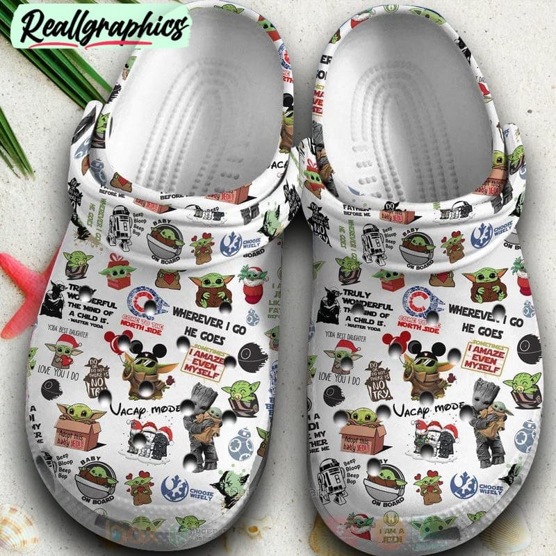 star wars baby yoda crocs clogs shoes comfortable crocband for men women, star wars shoes