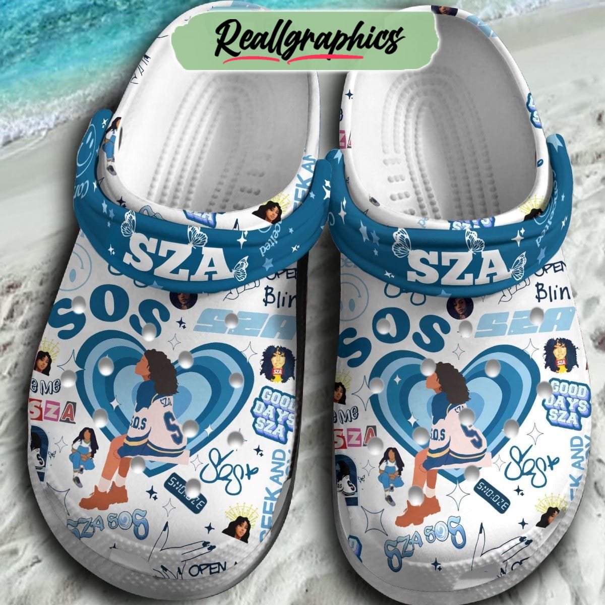 sza sos album good days 3d printed classic crocs