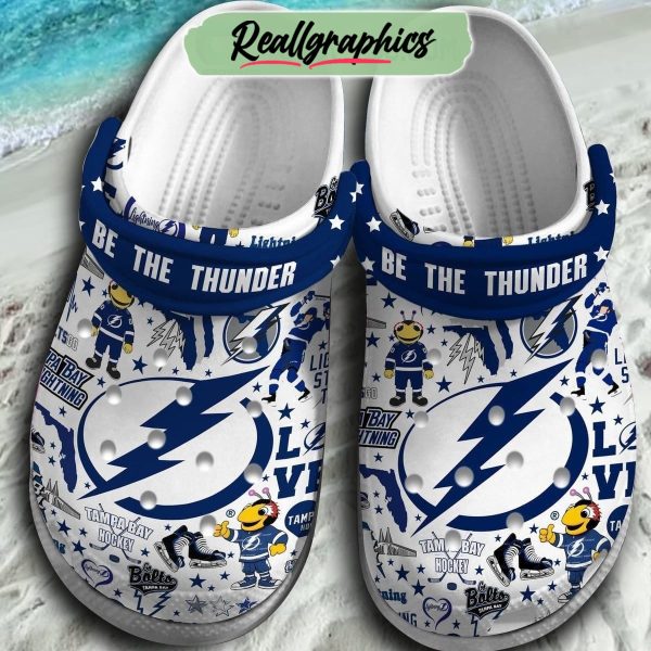 tampa bay lightning be the thunder 3d printed classic crocs, lightning shoes