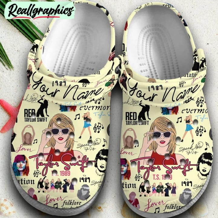 taylor swift crocs clogs shoes crocband comfortable, swift unique gifts