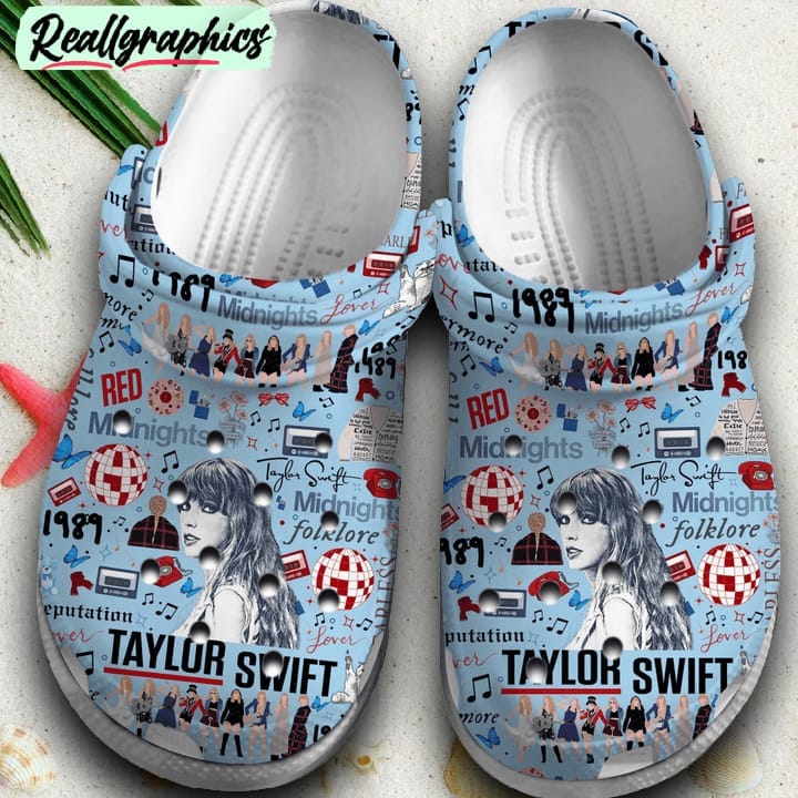 taylor swift crocs comfortable clogs shoes crocband, swift gifts for fans