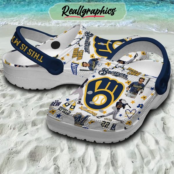 this is my crew milwaukee brewers 3d printed classic crocs, brewers team gifts