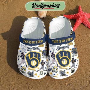 this is my crew milwaukee brewers 3d printed classic crocs, brewers team gifts