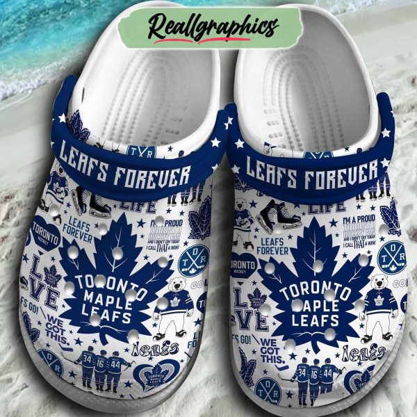 toronto maple leafs forever i'm a proud toronto hockey fan 3d printed classic crocs, maple leafs unique gifts