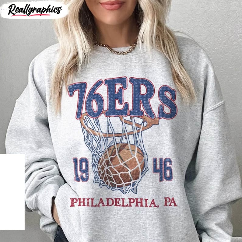 vintage philadelphia 76ers shirt, must have basketball crewneck unisex t shirt