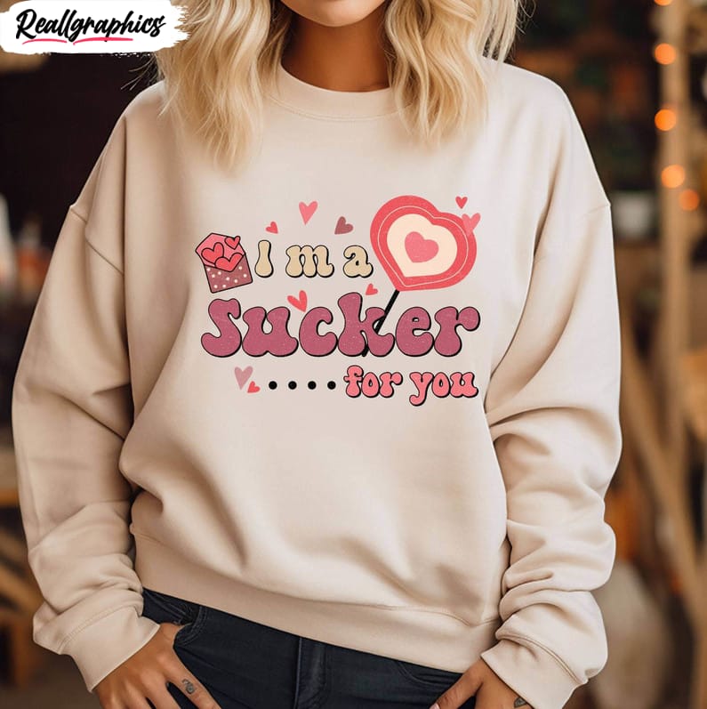 vintage sucker for you shirt, retro valentines day tee tops unisex hoodie