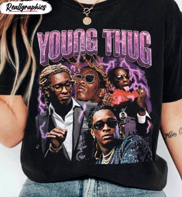 young thug trendy shirt, limited rapper short sleeve hoodie