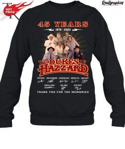 45 years 1979 - 2024 the dukes of hazzard thank you for the memories unisex shirt