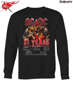 acdc pwr up tour 51 years of 1973 - 2024 thank you for the memories unisex shirt