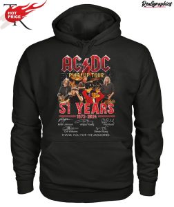 acdc pwr up tour 51 years of 1973 - 2024 thank you for the memories unisex shirt