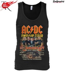 acdc pwr up tour 51st anniversary 1973 - 2024 thank you for the memories unisex shirt
