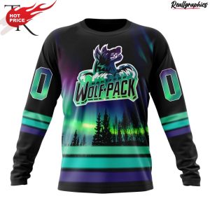ahl hartford wolf pack special design with northern lights hoodie