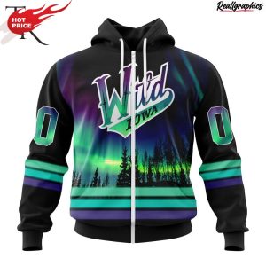 ahl iowa wild special design with northern lights hoodie