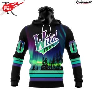 ahl iowa wild special design with northern lights hoodie