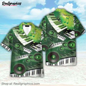 green piano and loudspeaker hawaiian shirt