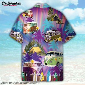 summer camping campervan hippie hawaiian shirt