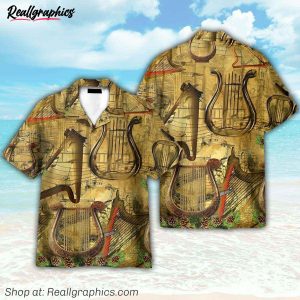 ancient harp button's up shirts, hawaiian shirt