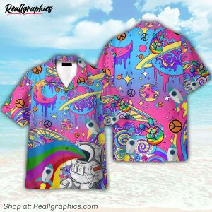 astronaut in hippie space hawaiian shirt