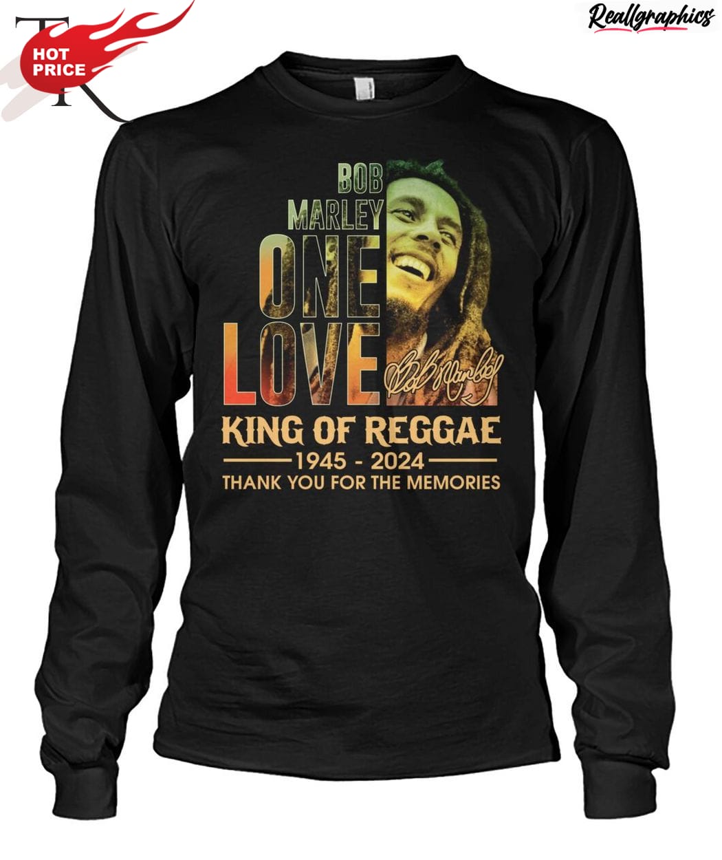 bob marley one love king of reggae 1945 - 2024 thank you for the memories unisex shirt