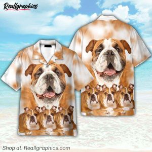 bulldog funny button's up shirts hawaiian shirt