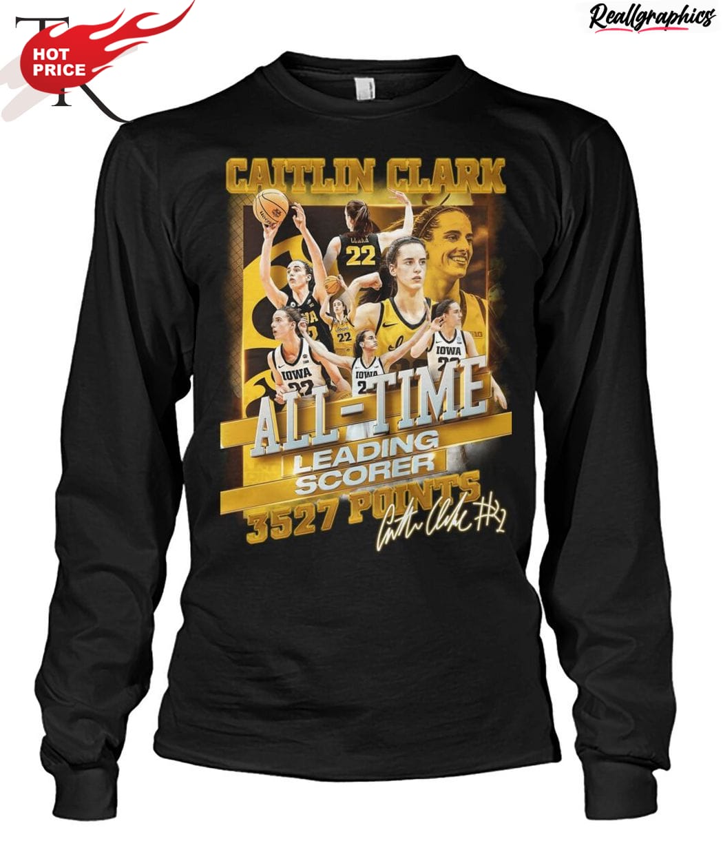 caitlin clark all-time leading scorer 3527 points unisex shirt