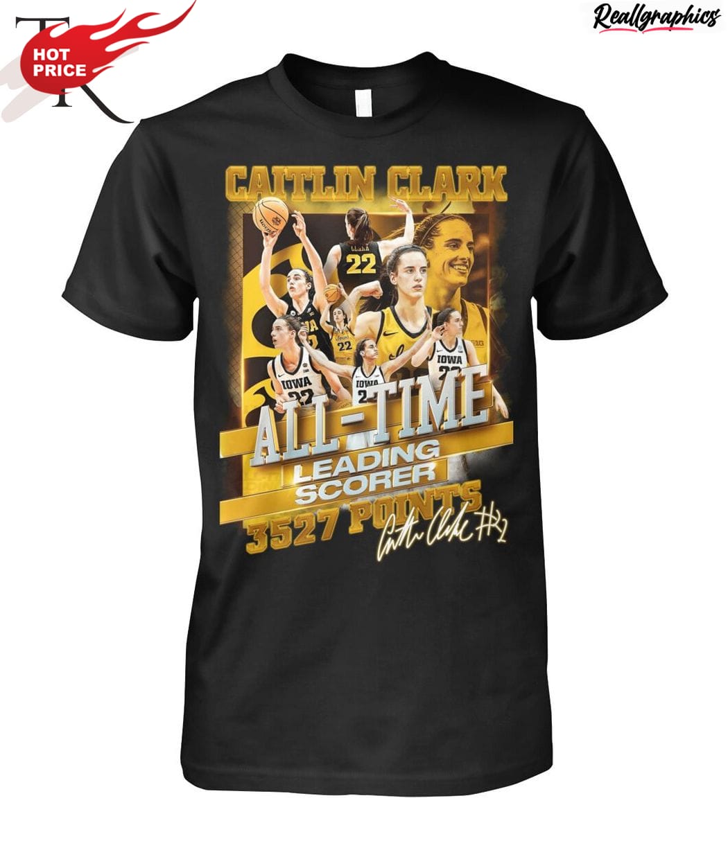 caitlin clark all-time leading scorer 3527 points unisex shirt