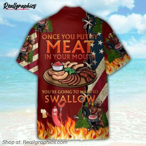 camping bear put my meat want to swallow hawaiian shirt