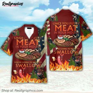 camping bear put my meat want to swallow hawaiian shirt