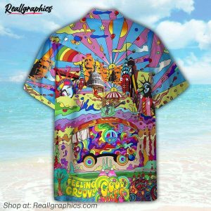 camping hippie feeling groovy hawaiian shirt