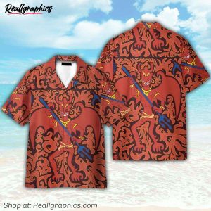 cartoon styled demon satanic goth gothic hawaiian shirt