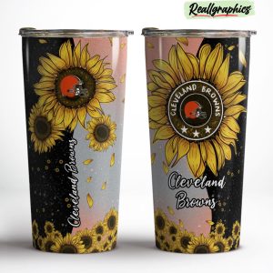 cleveland browns sunflowers stainless steel tumbler