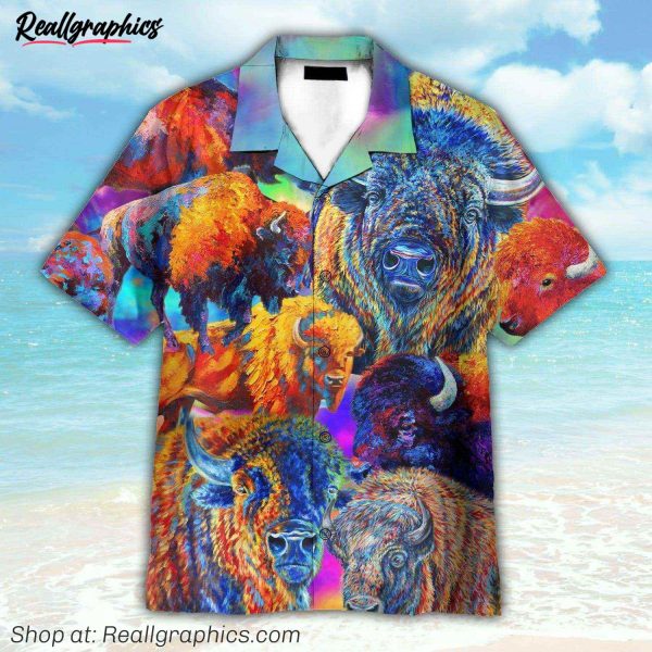 bisons jungle hawaiian shirt