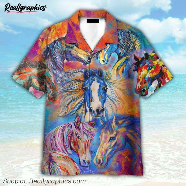 horse button's up shirts, hawaiian shirt