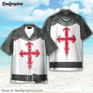 crusader knight armor button's up shirts, hawaiian shirt