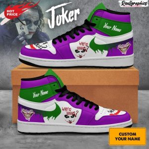 custom name joker why so serious air jordan 1 hightop sneaker boots