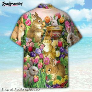 cute bunny happy easter day hawaiian shirt