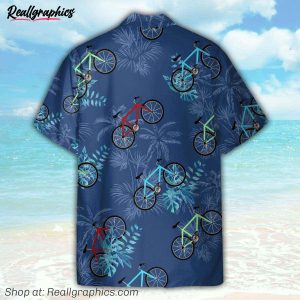 cycling tropical leaves pattern hawaiian shirt