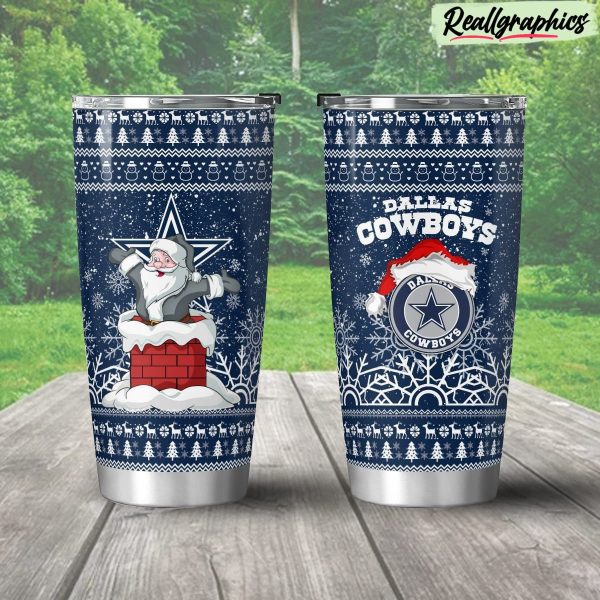 dallas cowboys santa stainless steel tumbler