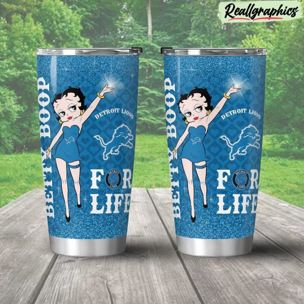 detroit lions & betty boop stainless steel tumbler
