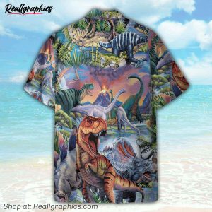dinosaur world button's up shirts, hawaiian shirt