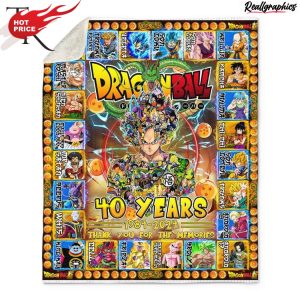 dragon ball 40 years 1984 - 2024 thank you for the memories fleece blanket