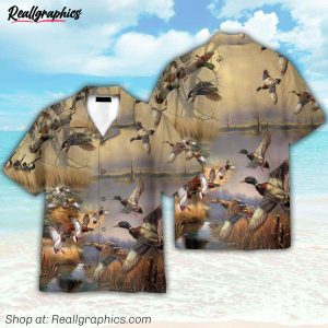 duck hunting button's up shirts, hawaiian shirt