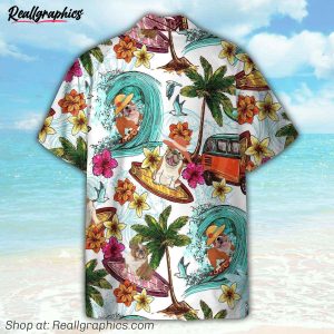 enjoy summer surfing with bull dog hawaiian shirt